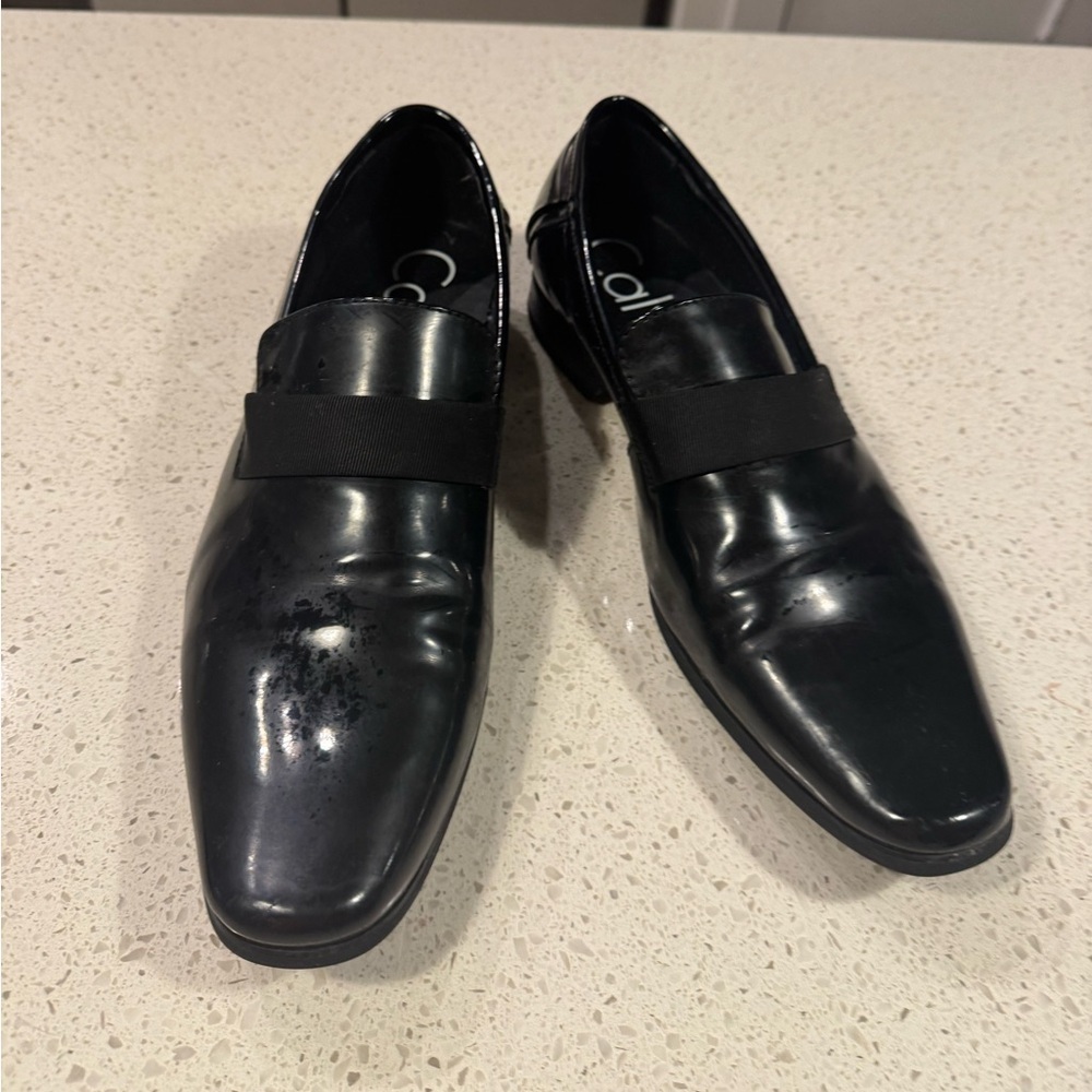 Calvin Klein Men's (9/EU42) Bernard Patent Slip-on Loafer Black